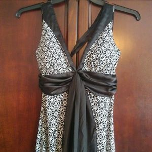 Black and White Halter Dress